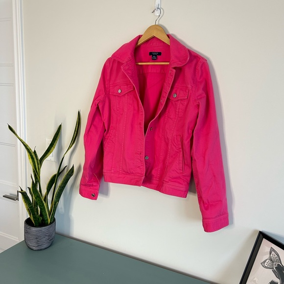 Chaps Pink Denim Jacket, Size Large in EUC - Picture 7 of 15